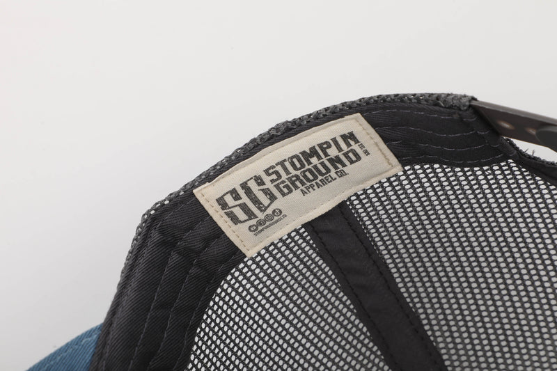 Load image into Gallery viewer, SG Adventures Trucker Snap - Blue/Grey Edition
